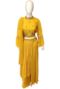 Chinon Blouse and Skirt with Dabka and Sippi Work