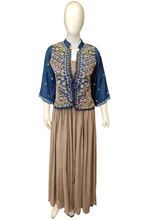 Load image into Gallery viewer, Chinon One Piece and Raw Silk Jacket with Moti and Thread Work
