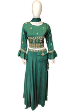 Load image into Gallery viewer, Raw Silk Blouse and Skirt with Dabka Work
