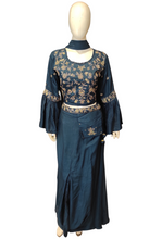 Load image into Gallery viewer, Raw Silk Top with Skirt and Dabka Work
