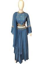 Load image into Gallery viewer, Chinon Blouse and Skirt with Dabka and Sippi Work
