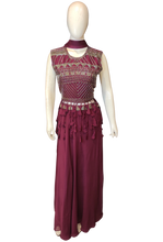 Load image into Gallery viewer, Chinon Blouse with Cutdana Work and Skirt
