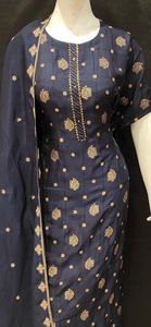 Banarasi Silk Semi Stitched Suit with Buties and Dupatta