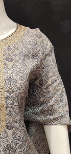 Silk Semi Stitched Suit with Zari Work