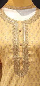 Silk Semi Stitched Suit with Zari Work and Dupatta