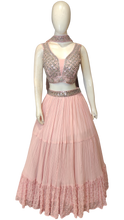 Load image into Gallery viewer, Georgette Lehenga with Sippi Work and Choli with Mirror and Cutdana Work
