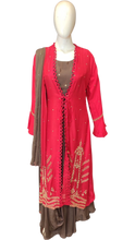 Load image into Gallery viewer, Raw Silk Indo-Western One piece Suit and Jacket with Hand Work
