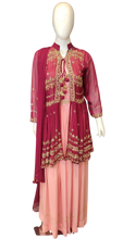 Load image into Gallery viewer, Georgette Indo-Western One piece Suit and Jacket with Hand Work
