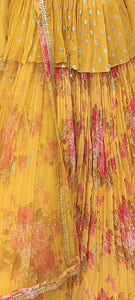 Georgette Crop Top with Floral Peplum Skirt