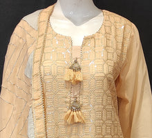 Load image into Gallery viewer, Cotton Suit with Plazzo Chikankari Embroidery
