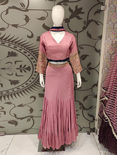 Load image into Gallery viewer, Pink Silk Crop Top with Georgette Sharara | Latest Sharara| - Kanchan Fashion Pvt Ltd
