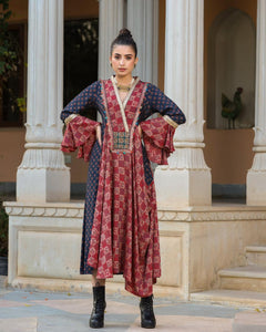 Modal One Piece Suit With Thread Embroidery