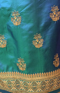 Blue Pure Silk Unstitched Suit with Embroidery