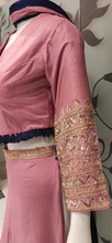 Load image into Gallery viewer, Pink Silk Crop Top with Georgette Sharara | Latest Sharara| - Kanchan Fashion Pvt Ltd
