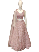 Load image into Gallery viewer, Pink Net Lehenga with Hand Embroidery
