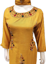 Load image into Gallery viewer, Yellow Raw Silk Plazzo with Hand Embroidery
