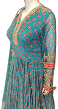 Load image into Gallery viewer, Blue Georgette Printed Anarkali with Dupatta
