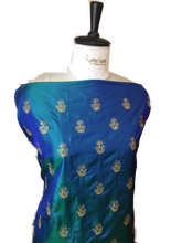 Load image into Gallery viewer, Blue Pure Silk Unstitched Suit with Embroidery
