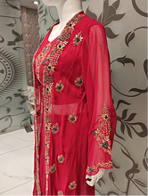 Load image into Gallery viewer, Red Georgette Shrug with Plazzo | Latest | - Kanchan Fashion Pvt Ltd
