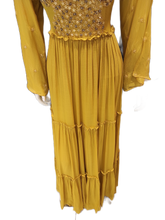 Load image into Gallery viewer, Yellow Chinon Indo Western Suit with Hand Work
