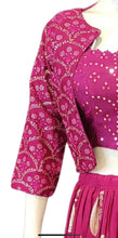 Load image into Gallery viewer, Silk Lehenga Crop Top With Jacket
