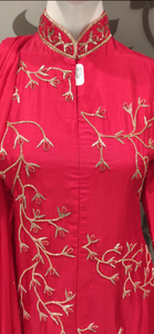 Red Raw Silk Plazzo with Hand Embrodiery | Latest | - Kanchan Fashion Pvt Ltd