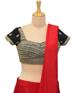 Imported Fabric Drape Saree with Hand Embroidery