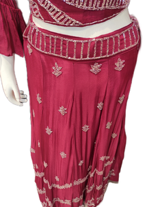 Rani Chinon  Crop Top With Skirt