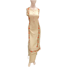 Load image into Gallery viewer, Muslin Semi Stitched Suit with Thread Embroidery
