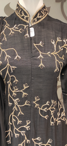 Black Raw Silk Plazzo with Hand Embroidery | Latest | - Kanchan Fashion Pvt Ltd