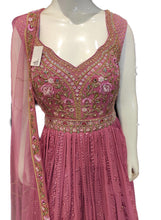 Load image into Gallery viewer, Pink Georgette Gown With Hand Embroidery
