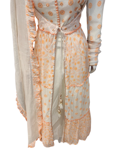 One Piece Malmal Cotton Block Print Suit With Dupatta