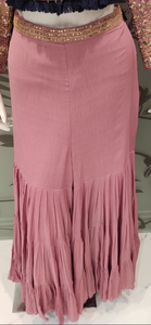 Pink Silk Crop Top with Georgette Sharara | Latest Sharara| - Kanchan Fashion Pvt Ltd