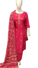Load image into Gallery viewer, Rani Silk Printed Semi Stitched Suit with Dupatta
