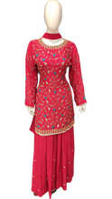 Load image into Gallery viewer, Chinon Kurti-Skirt With Hand Work
