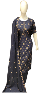 Banarasi Silk Semi Stitched Suit with Buties and Dupatta