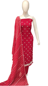 Georgette Unstitched Suit with Hand Work and Dupatta